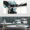 Designart - Geometric Black and Teal III - Modern & Contemporary Canvas Artwork